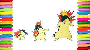 Disegni dei pokèmon coloring page. Pokemon Coloring Pages Cyndaquil Quilava And Typhlosion Youtube