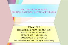 Pekerjaan persiapan â· bilamana lapis pondasi agregat akan dihampar  lapis pondasi agregat harus diangkut, dihampar dan dibentuk dengan. Metode Pelaksanaan Pondasi Batu Kali Pondasi Telapak Kelompok 9 Tessa N H Pakpahan Nurul Utami Nova Sonia Ppt Download