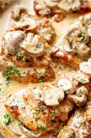 Creamy Garlic Mushroom Chicken Thighs Recipe Chicken Thights Recipes Chicken Recipes Keto Chicken Thighs