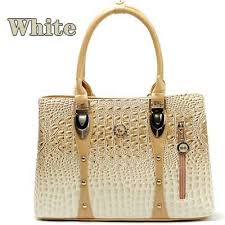 Alligator Design Leather Handbag White Buy Women Handbags Women Handbags Branded Ladies Handbags