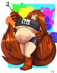 belly big belly giantess hand on hip hyper breasts ruru (tabris)  selfie splatoon stomach bulge tabris (artist) thick thighs vore wink 