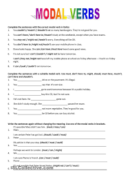 Modal Verbs Verb Worksheets English Grammar Worksheets English Exercises