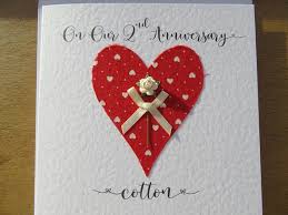 2nd Wedding Anniversary Card Cotton 2nd Anniversary 2 Years Marriage Keepsake Husband Wife Gift 2nd Wedding Anniversary Wedding Anniversary Cards Marriage Keepsake
