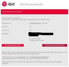 Dpd retourenschein ausdrucken pdf : Retoure Retourenschein Erstellen Schuh Okay