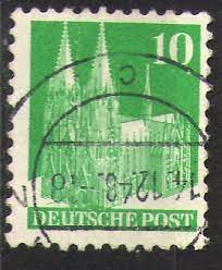 Grün 10 pfennig deutsche post briefmarke kölner dom ausgestellt amerikanischen und britischen zonen, deutschland, september 1948. 080wg Kolner Dom Bautenserie 10 Pf Amerikanische Und Britische Zone Briefmarke Alliierte Besatzung Solar Pool Ice Peter Hakim