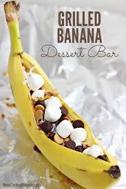 Bring banana bread to the dessert table with these mini cakes (pictured, left) which boast white chocolate chunks baked into the batter. Easy Grilled Banana Dessert Bar Idea For Cookouts Camping