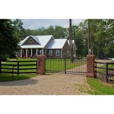 Mighty Mule Medium Duty Dual Swing Automatic Gate Opene Fm402 The Home Depot Farm Gate Entrance Automatic Gate Driveway Entrance Landscaping