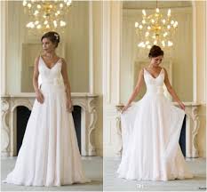 Discountgrecian Backless Beach Wedding Dresses V Neck Flowing Vintage Boho Bridal Dress A Line Vintage Greek Goddess Wedding Gown Summer Style 2016 From Dreamwe Chiffon Wedding Dress Beach Boho Bridal Dress