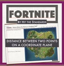 In Fortnite Distance Between Two Points On A Coordinateplane Activity Summer School Math Activities Maths Activities Middle School Summer Math Activities
