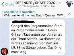 Die polizei wird von nutzern via twitter oder facebook angeschrieben, es gibt beschwerden, hinweise, anzeigen. Jan Henrik Wiebe On Twitter Ist Diese Tat Verwunderlich Nicht Wirklich Seit Monaten Wird Uber Den Thron Des Satans In Den Verschworer Chatgruppen Und Kanalen Von Attila Hildmann Xavier Naidoo Und Co Geschrieben Teilweise