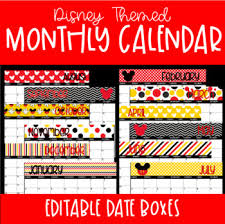 Pdf free printable disney calendar 2021. Mickey Mouse Editable Calendar Teachers Pay Teachers