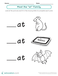 Engage your students with these word family booklets. Word Families Meet The At Family Worksheet Education Com