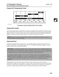 Engine Oil Temperature Chart Approved Coolant Approved