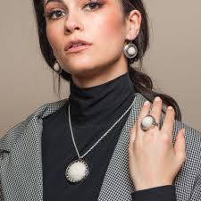 Sterling Silver Wheel Pendant with Felt and Pearls