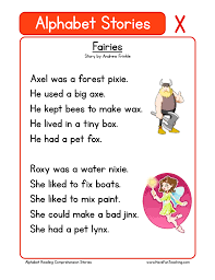 Do i teach letter names or letter sounds? Alphabet Stories Letter X Reading Comprehension Worksheet Have Fun Teaching