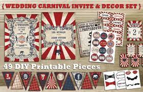 Carnival Wedding Printable Set Wedding Invitations Diy Vintage Carnival Wedding Invitations Themed Wedding Invitations