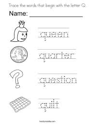 Q · quadrilateral · quadruped · quadruplets · quaesitosaurus · quagga · quail · quart · quarter : Trace The Words That Begin With The Letter Q Coloring Page Alphabet Worksheets Kindergarten Alphabet Worksheets Preschool Letter Q Worksheets