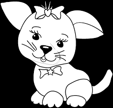 Druk met je muis op een honden kleurplaat voor een grote versie en save hem. Kleurplaat Van Kawaii Hond Met Strik