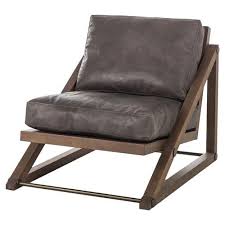 Thomas Bina Teddy Lodge Angular Ash Leather Lounge Chair Leather Lounge Chair Resource Decor Furniture