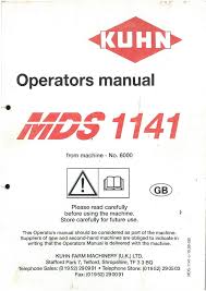 Kuhn Operators Manual
