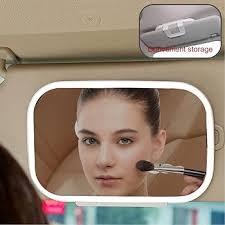 Beolee.Dan Car sun visor vanity mirror is rechargeable, with 3 light modes  of adjustable touch control LED car mirror, suitable for daily use in all  car travel car sun visor mirrors (pink) :
