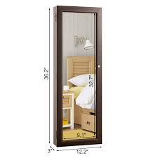Maybe you would like to learn more about one of these? Hollyhome Mirrored Jewelry Cabinet Lockable Wall Door Mounted Jewelry Armoire Organizer With Full Length Mirror Space