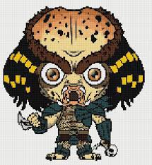 The pattern includes a color legend for dmc pearl cotton. Predator Lil Chibi Cross Stitch And Plastic Canvas Pattern Cross Stitch Embroidery Stitch Doll Cross Stitch