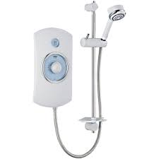 Mira Orbis Thermostatic Electric Shower 10 8kw White Chrome Electric Showers Mira Showers Shower