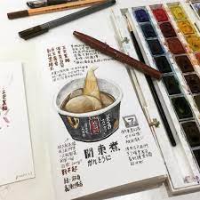 189 likes 3 comments vanessa ho vanessa watercolor on instagram 到台北民宿已經半夜 我們都好餓 店家都打烊了 還好有便利商店 永遠是旅人的好朋友 food art watercolor kitchen appliances