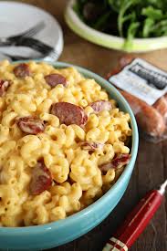 Macaroni and cheese—also called mac 'n' cheese in the united states, and macaroni cheese in the united kingdom—is a dish of cooked macaroni pasta and a cheese sauce, most commonly cheddar. Creamy Smoked Sausage Mac And Cheese Southern Bite