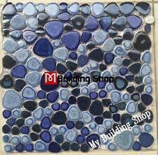 Pebble tile is a natural flooring mosaic that is beautiful and friendly to the environment. Blue Mosaic Tile Pebble Stone Tiles Ppmt015 Pebble Porcelain Mosaic Flooring Tile Porcelain Wall Tiles Ppmt015 17 29 Mybuildingshop Com