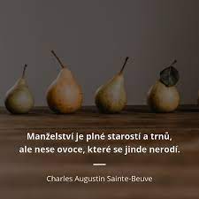 Citáty o manželství se mohou zdát spíše jako něco, co byste četli, kdybyste si něco takového chtěli pověsti ve vašem domě, ale vždy je dobré přemýšlet o takových velkých slovech, protože vám mohou. Charles Augustin Sainte Beuve Citat Manzelstvi Je Plne Starosti A Trnu Ale Nese Ovoce Ktere Citaty Slavnych Osobnosti