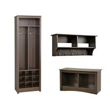 3 Piece Entryway Organizer With Shelf Bench And Entryway Storage Unit In Espresso 1809611 Pkg