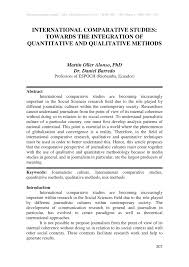 Pdf International Comparative Studies Towards The Integration Of Quantitative And Qualitative Methods