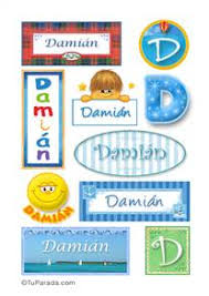 Damian Nombre Para Stickers Nombres De Hombre Stickers Tarjetas
