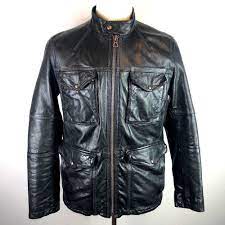 Hugo Boss Orange Black Lamb Leather Safari Field Jacket Eu48 M Rrp 499 Superb Hugo Boss Orange Boss Orange Field Jacket