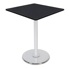 36 Via Cafe High Square Platter Base Table Carbon Chrome Regency Silver Furniture Dining Table Modern Table Table
