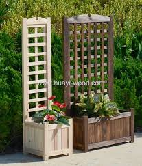 Jardinieres En Bois Avec Treillis Particulierement Bonnes Pour Les Plantes Grimpantes Pre P Planter Box With Trellis Garden Planter Boxes Wooden Planter Boxes