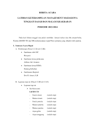 Susuan acara merupakan suatu urutan yang sistematis secara terperinci mengenai jalannya kegiatan mengenai aktivitas yang hendak berlangsung sepanjang kegiatan pembukaan. Doc Berita Acara Zairy J Boks Academia Edu