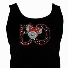 Minnie Mouse Birthday Shirts For Adults Minnie Mouse 50th Birthday Iron On Rhinestone Transfer Your Etsy 50th Birthday Shirts 50th Birthday Birthday Shirts