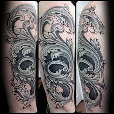 When stencilling portraits (or with realism in general), you don't want to outline the image. 90 Filigree Tattoos For Men Ornamental Ink Design Ideas Filigree Tattoo Tattoos For Guys Traditional Tattoo Forearm