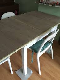 Ikea Bjursta White Painted Topt With European Walnut Veneer Diy Dining Room Table Diy Dining Room Ikea