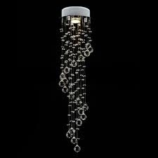 Spiral Long Drop Round Single Light 29 5 High Crystal Spheres Chandelier Lighting Takeluckhome Com