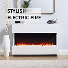 Real flame centennial grand 55.5 in. Focal Point Panoramic White Electric Fire Suite Electrical World