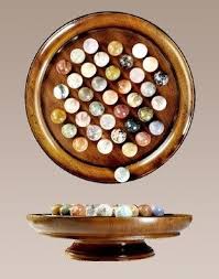 Solitare Marble Game With 30mm Gemstone Marbles Marble Solitaire Game Marble Solitaire Marble