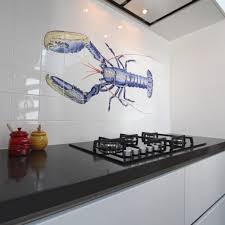 tegeltableau kreeft keuken keuken tegels wandtegels