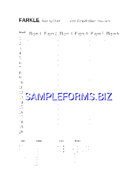 Farkle Score Sheet Doc Pdf Free 1 Pages