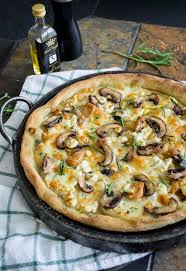 Mushroom Pizza Bianco With Truffle Oil Fresh Herbs Recipe Truffle Oil Mushroom Pizza Recipes