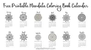 38+ calendar coloring pages for printing and coloring. Free Printable 2018 Calendar Mandala Coloring Pages Slap Dash Mom