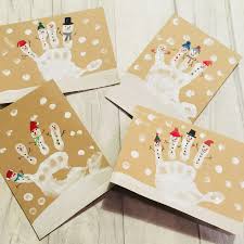 Snowmen Handprint Toddler Christmas Card We Had Great Fun Making These As A Fam 2019 Scarves Diy Christmas Cards Handmade Kids Christmas Card Crafts Homemade Christmas Cards